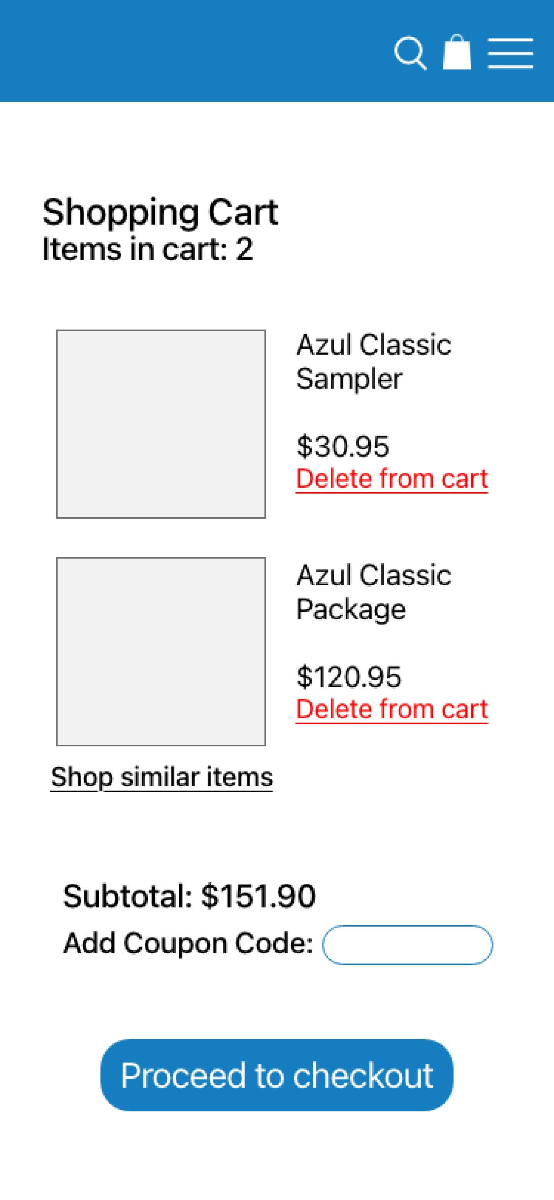 cart page